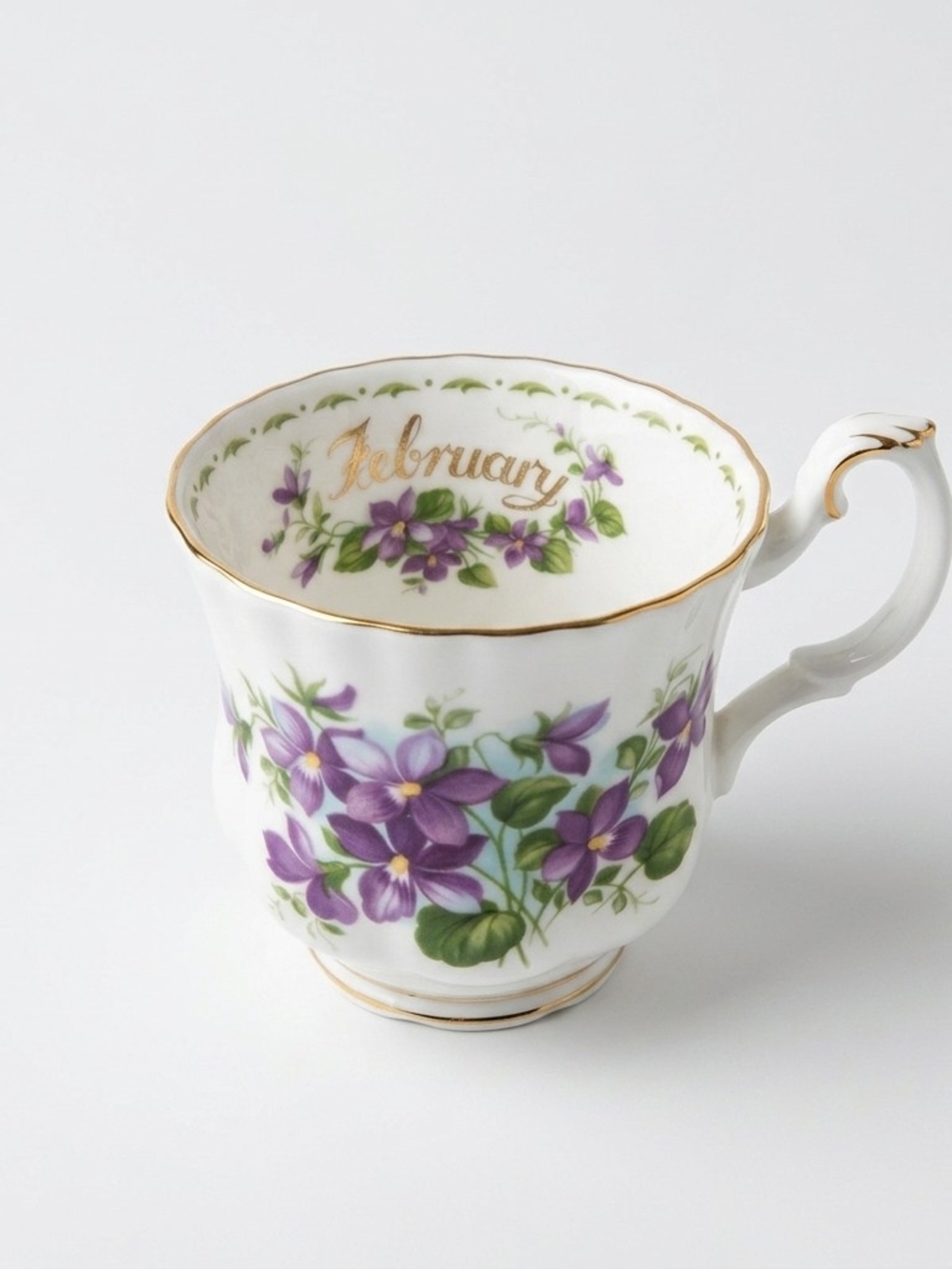 Royal Albert Bone China February Flower of the Month Violets Tea Cup England